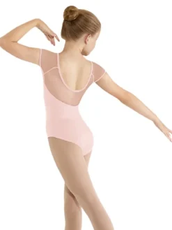 Børn Dansebutikken Balletdragter Børn-Rosa dragt til piger m.lille chiffon ærme Bloch