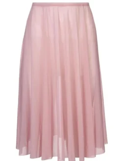 Dame Dansebutikken Skørter Til Skøjteløb|Ballet Underdele Damer-Rosa langt pull on mesh skørt fra Mara Dancewear