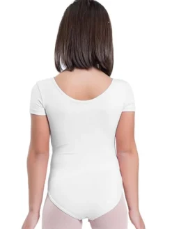 Børn Dansebutikken Dragter Piger|Balletdragter Børn-Seré hvid dragt m.kort ærme ballet/gymnastik