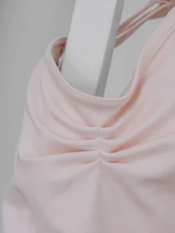 Dame Dansebutikken Dragter Damer|Balletdragter Damer-Seré rosa dragt m. rynkedetaljer og justerbare stropper