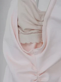 Dame Dansebutikken Dragter Damer|Balletdragter Damer-Seré rosa dragt m. rynkedetaljer og justerbare stropper