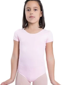 Børn Dansebutikken Dragter Piger|Balletdragter Børn-Seré rosa dragt m.kort ærme ballet/gymnastik