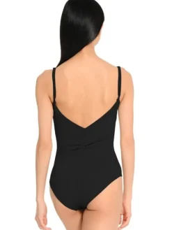 Dame Dansebutikken Dragter Damer|Balletdragter Damer-Seré sort dragt m. rynkedetaljer og justerbare stropper