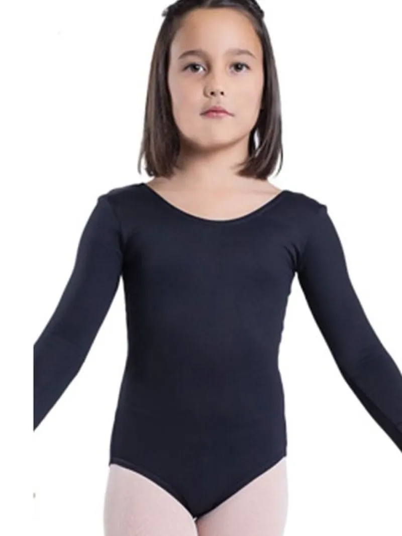 Børn Dansebutikken Dragter Piger|Balletdragter Børn-Seré sort dragt m.lang ærme ballet/gymnastik