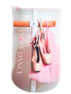 Dansebutikken Andet Til Ballet|Balletsko Tilbehør-Sko pose til balletsko med print og rosa net