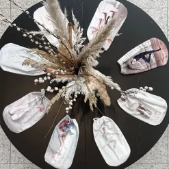 Dansebutikken Andet Til Ballet|Balletsko Tilbehør-Sko pose til balletsko med print og rosa net