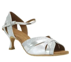 Dame Dansebutikken Brudesko|Salsasko Damer-Sølv dansesko 5 cm hæl Rummos