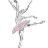 Børn Dansebutikken Andet Til Ballet|Balletting Børn-Sølv halskæde balletdanser rosa tutu sugar plum fairy