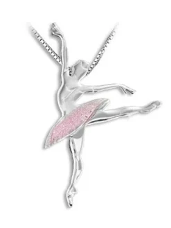 Børn Dansebutikken Andet Til Ballet|Balletting Børn-Sølv halskæde balletdanser rosa tutu sugar plum fairy