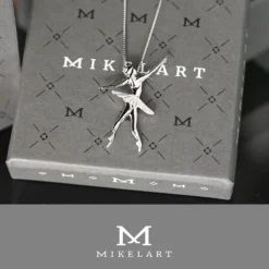 Børn Dansebutikken Andet Til Ballet|Balletting Børn-Sølv halskæde balletdanser tutu allonge Mikelart