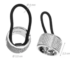 Dansebutikken Rhinsten/smykker|Hår Accessories-Sølv rhinsten hårtårn med elastik