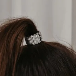 Dansebutikken Rhinsten/smykker|Hår Accessories-Sølv rhinsten hårtårn med elastik