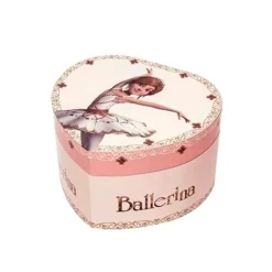 Børn Dansebutikken Balletting Børn-Smykkeskrin i hjerteform med Ballerina og musik