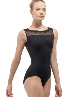 Dame Dansebutikken Balletdragter Damer-Sort balletdragt m. mesh og broderi Ballet Rosa