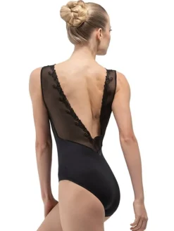 Dame Dansebutikken Balletdragter Damer-Sort balletdragt m. mesh og broderi Ballet Rosa