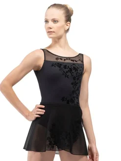 Dame Dansebutikken Balletdragter Damer-Sort balletdragt med mesh og broderi fra BalletRosa