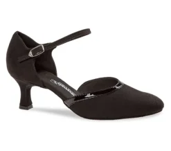 Dame Dansebutikken Tangosko Damer|Social Dansesko-Sort dansesko fra Diamant i ruskind og lak