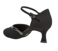 Dame Dansebutikken Tangosko Damer|Social Dansesko-Sort dansesko fra Diamant i ruskind og lak