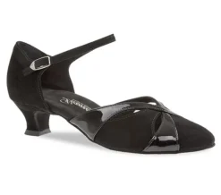 Dame Dansebutikken Tangosko Damer|Social Dansesko-Sort dansesko fra Diamant i ruskind og lak