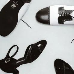 Dame Dansebutikken Tangosko Damer|Social Dansesko-Sort dansesko fra Diamant i ruskind og lak