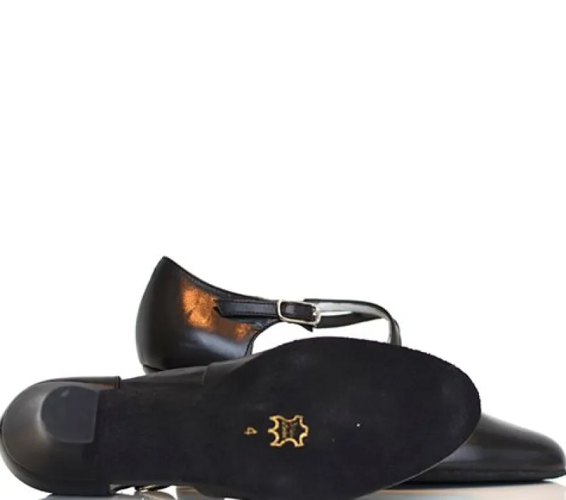 Dame Dansebutikken Tangosko Damer|Social Dansesko-Sort dansesko i skind med 6 cm hæl Werner Kern - Gillian