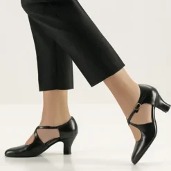 Dame Dansebutikken Tangosko Damer|Social Dansesko-Sort dansesko i skind med 6 cm hæl Werner Kern - Gillian