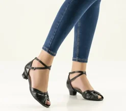 Dame Dansebutikken Salsasko Damer|Latinsko Damer-Sort dansesko Vera med lav hæl Werner Kern