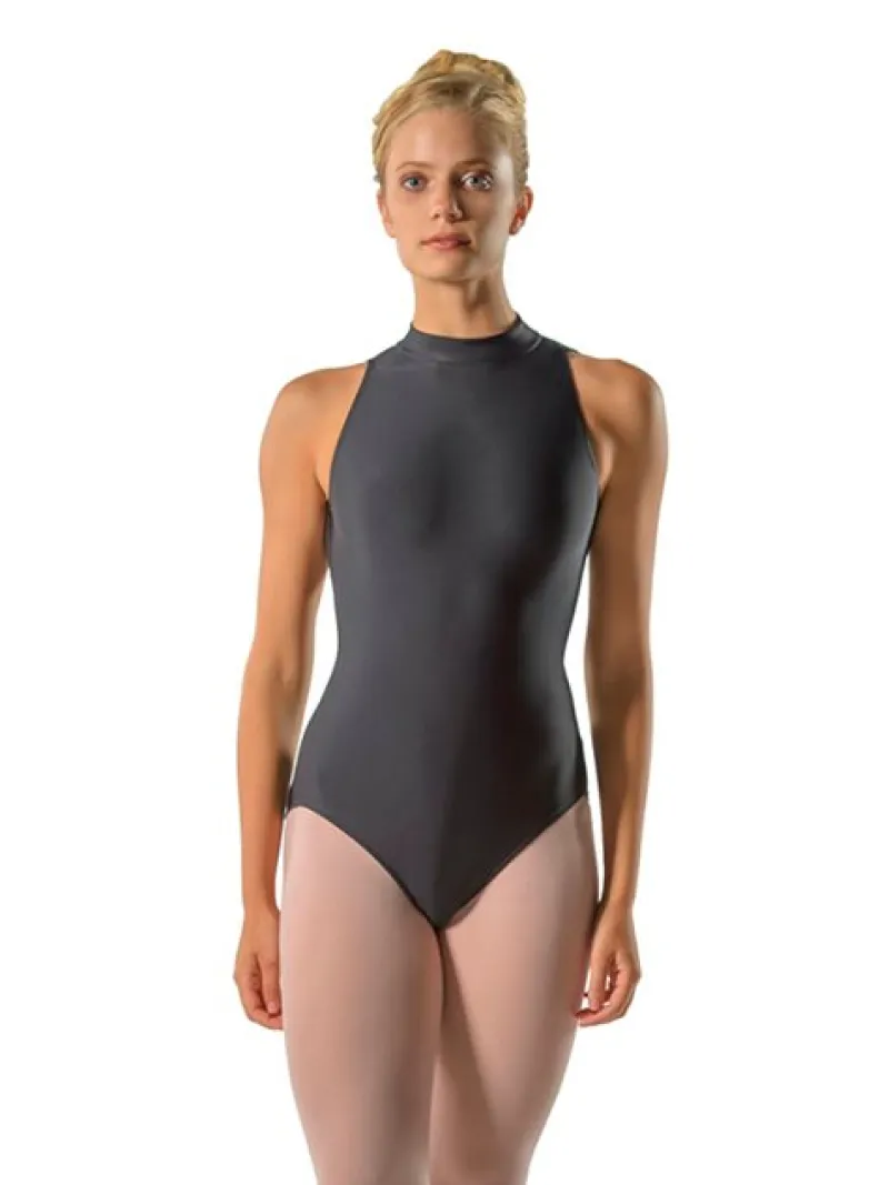 Dame Dansebutikken Balletdragter Damer|Dansebody Damer-Sort dragt m. blonde og høj hals fra Ballet Rosa