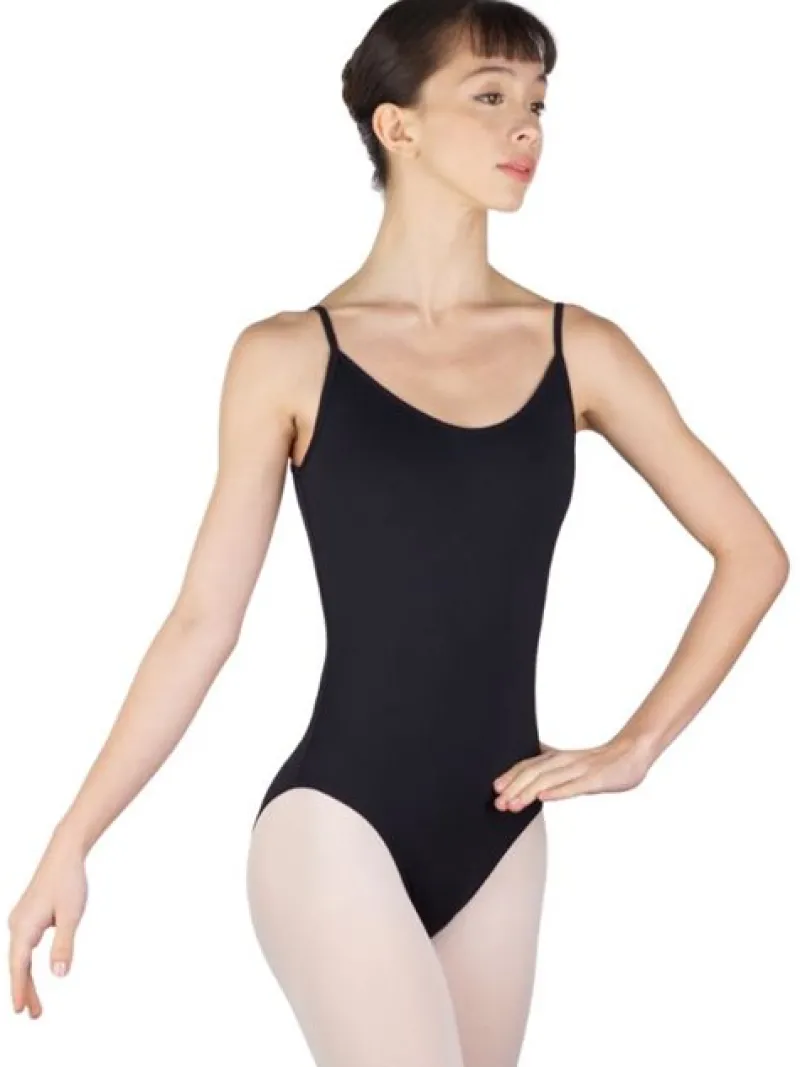 Dame Dansebutikken Balletdragter Damer-Sort dragt med strop design på ryggen fra BalletRosa