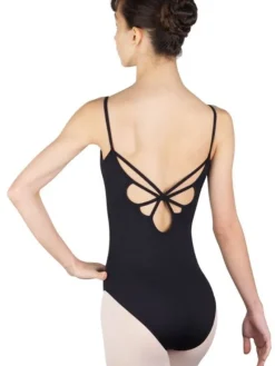 Dame Dansebutikken Balletdragter Damer-Sort dragt med strop design på ryggen fra BalletRosa