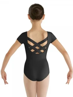 Børn Dansebutikken Balletdragter Børn|Dansetøj Pige-Sort dragt til piger m. flot ryg Bloch