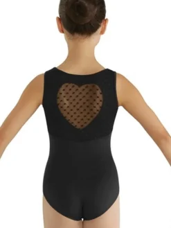 Børn Dansebutikken Balletdragter Børn|Dansetøj Pige-Sort dragt til piger m. hjerte ryg Bloch