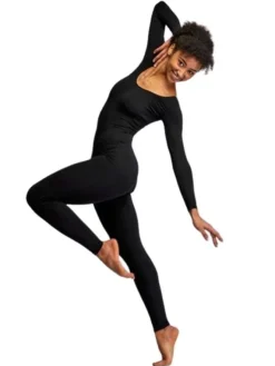 Dame Dansebutikken Pilates Heldragter|Heldragter Til Yoga-Sort heldragt med lange ærmer Tempsdanse