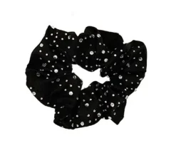 Dansebutikken Gymnastik Hårtilbehør|Hår Accessories-Sort hårelastik med rhinsten