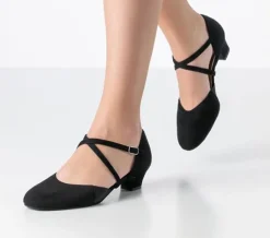 Dame Dansebutikken Tangosko Damer|Social Dansesko-Sort lav ruskinds dame dansesko Werner Kern - Ronja