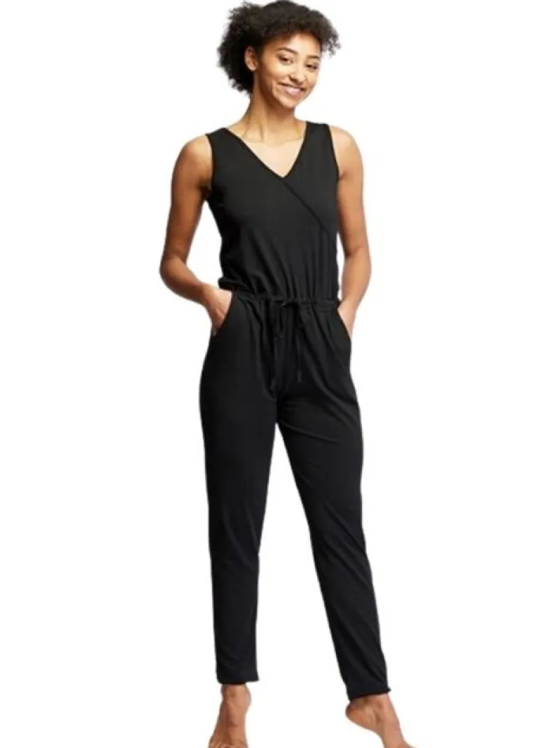 Dame Dansebutikken Pilates Heldragter|Heldragter Til Yoga-Sort løs heldragt med bredde stropper