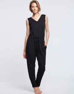 Dame Dansebutikken Pilates Heldragter|Heldragter Til Yoga-Sort løs heldragt med bredde stropper