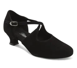 Dame Dansebutikken Tangosko Damer|Træningssko Damer-Sort lukket dame dansesko i ruskind