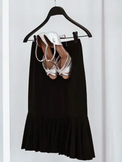 Dame Dansebutikken Danseunderdele Damer-Sort nederdel med flæse stykke forneden