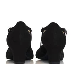 Dame Dansebutikken Tangosko Damer|Social Dansesko-Sort ruskind dansesko med 4,5 cm hæl Werner Kern - Gala