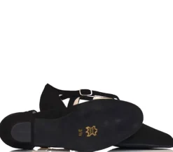 Dame Dansebutikken Tangosko Damer|Social Dansesko-Sort ruskind dansesko med 4,5 cm hæl Werner Kern - Gala