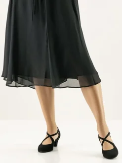 Dame Dansebutikken Tangosko Damer|Social Dansesko-Sort ruskind dansesko med 4,5 cm hæl Werner Kern - Gala