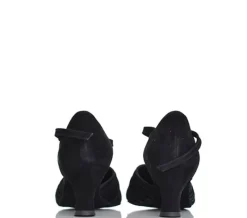 Dame Dansebutikken Tangosko Damer|Social Dansesko-Sort ruskinds social dansesko Rummos