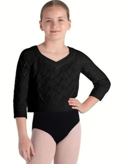 Børn Dansebutikken Ballet Underdele Børn-Sort striktrøje i bomuld til piger Bloch