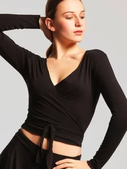 Dansebutikken Yogabluser-Sort Tempsdanse Crossover top