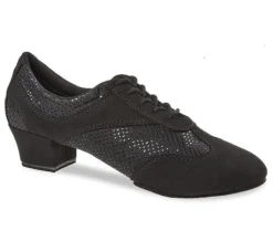 Dame Dansebutikken Salsasko Damer|Tangosko Damer-Sort trænings dansesko vario pro glitter