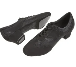 Dame Dansebutikken Salsasko Damer|Tangosko Damer-Sort trænings dansesko vario pro glitter