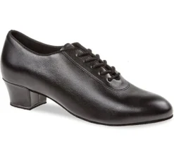 Dame Dansebutikken Salsasko Damer|Tangosko Damer-Sort træningssko fra Diamant i sort skind til damer