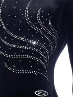 Dansebutikken Dragter Piger-Sort velour gymnastikdragt piger The zone