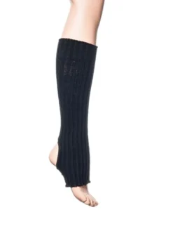 Dansebutikken Benvarmere Til Gymnastik|Benvarmere Til Ballet-Sorte ribstrikket benvarmere til ballet og dans